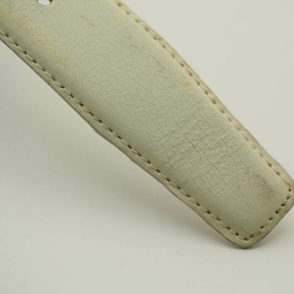 AUTHENTIC GUCCI VINTAGE MADE IN ITALY WHITE LEATHER LADIES' BELT with Dust bag - Picture 7 of 9